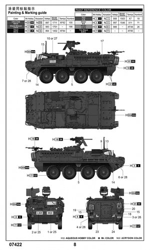 Trumpeter 07422 M1127 Stryker Reconnaissance Vehicle RV 1/72 – immagine 4