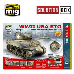 AMMO of Mig Jimenez 7700 WW II AMERICAN ETO SOLUTION BOX