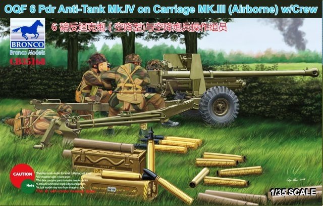 Bronco CB35168 OQF 6 Pdr Anti-Tank Mk.IV on Carriage Mk.III (Airborne) 1/35