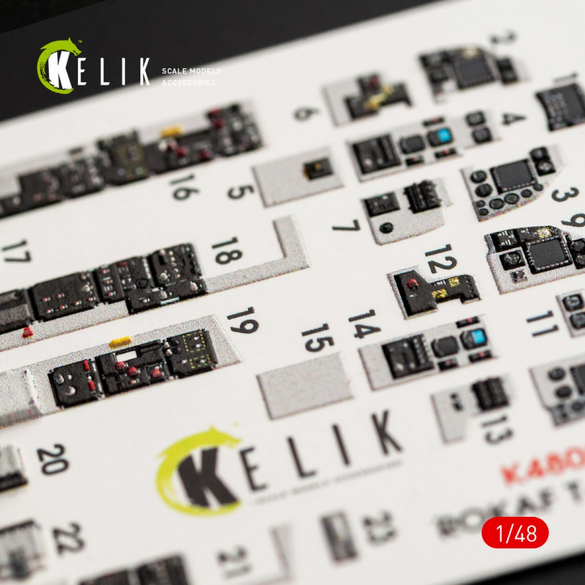 KELIK K48057 T-50 ROKAF INTERIOR 3D DECALS FOR ACADEMY KIT 1/48 – image 3