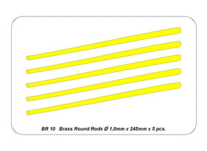 Aber BR10 Brass round rods Ø 1.0mm length 245mm x 5 pcs. – Bild 4