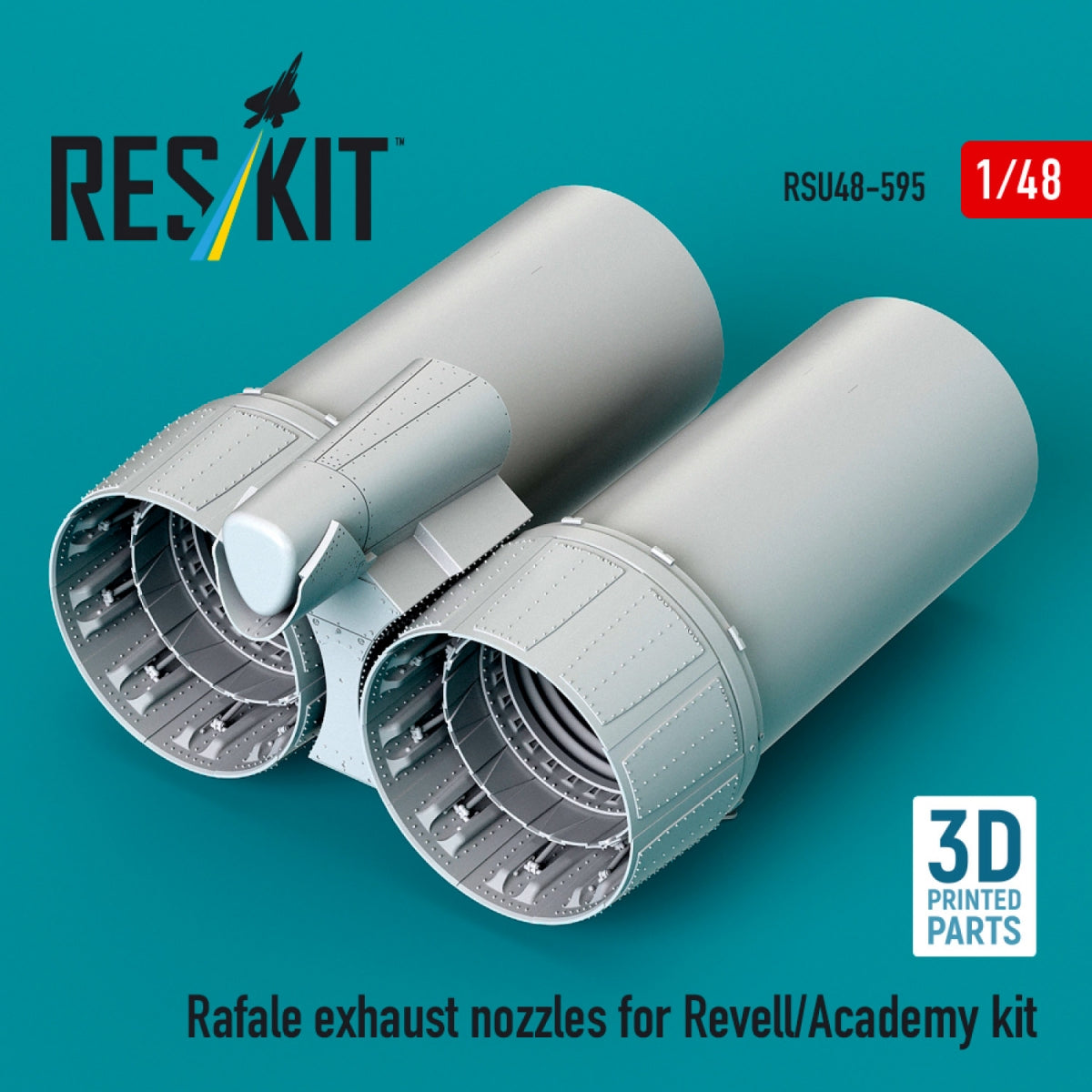 RESKIT RSU48-0595 Rafale exhaust nozzles for Revell/Academy kit (3D Printed) 1/48