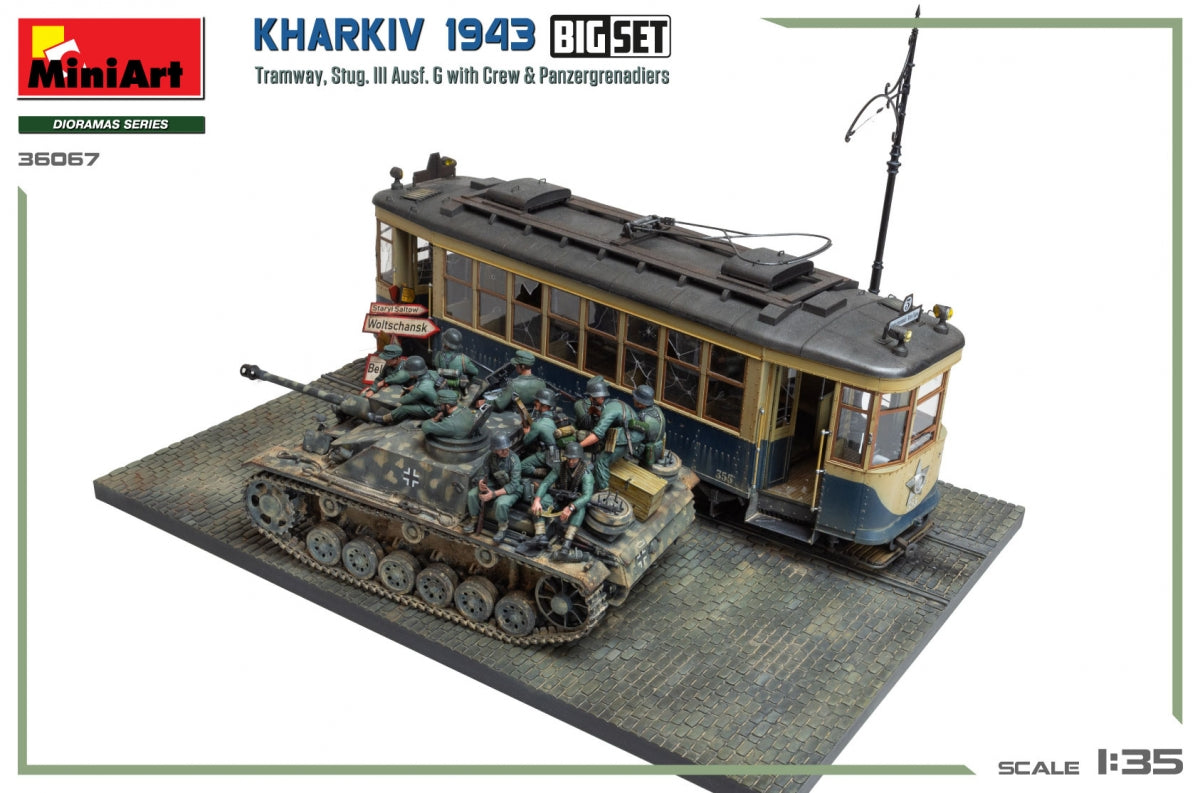 Miniart 36067 Kharkiv 1943: Tram &amp;amp; Stug. III Ausf. G w/Crew. BIG SET 1/35 – image 3