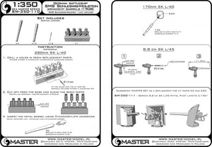 Master SM-350-110 Schleswig-Holstein (1908) - armament for Trumpeter 1/350 model – Bild 5