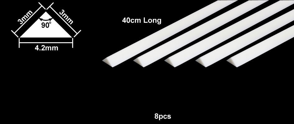 Tamiya 70117 Poutre triangulaire en plastique 3 mm - Lot