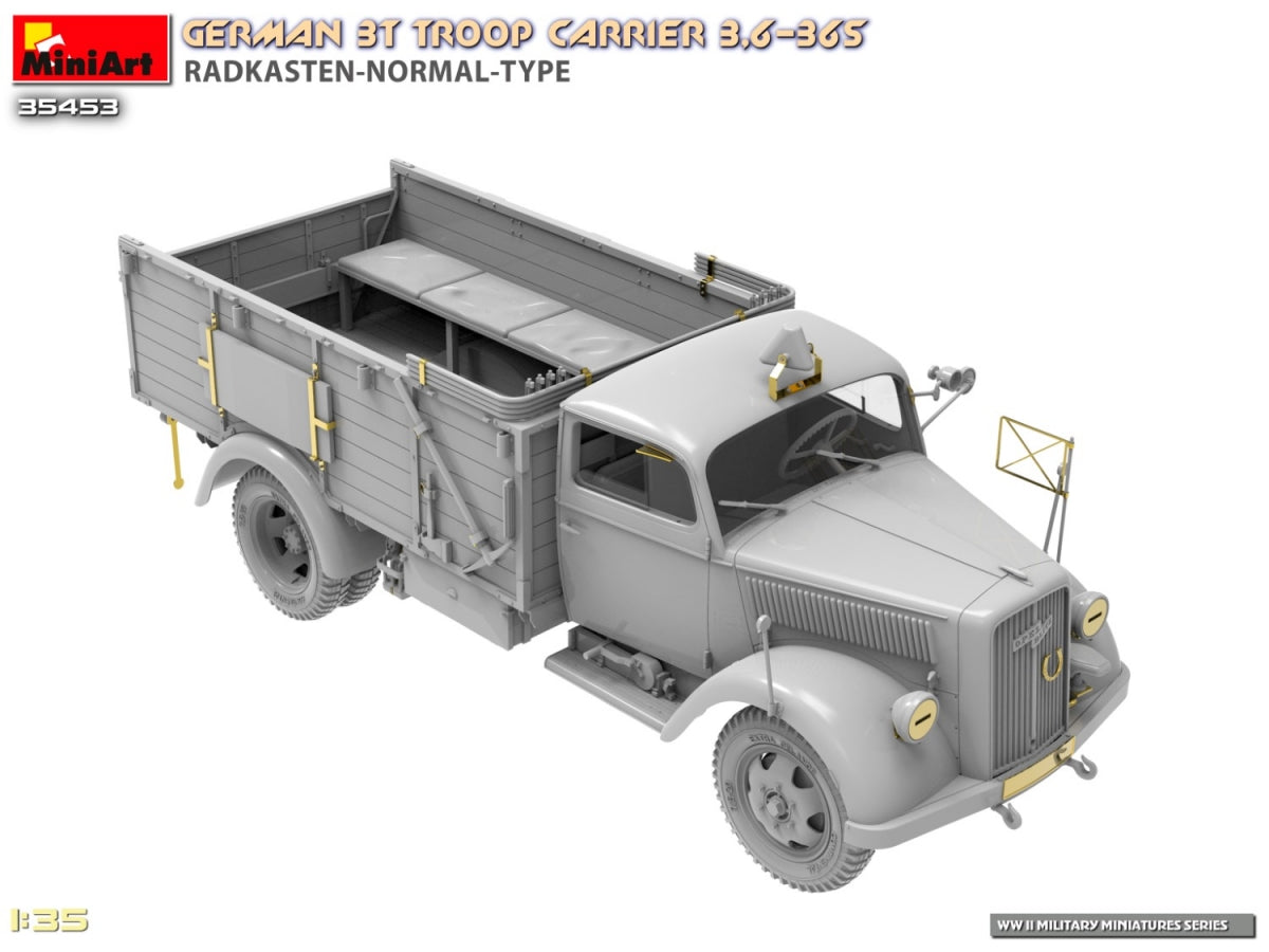 Miniart 35453 German 3t Troop Carrier 3.6-36S Radkasten-Normal-Type 1/35 – image 13