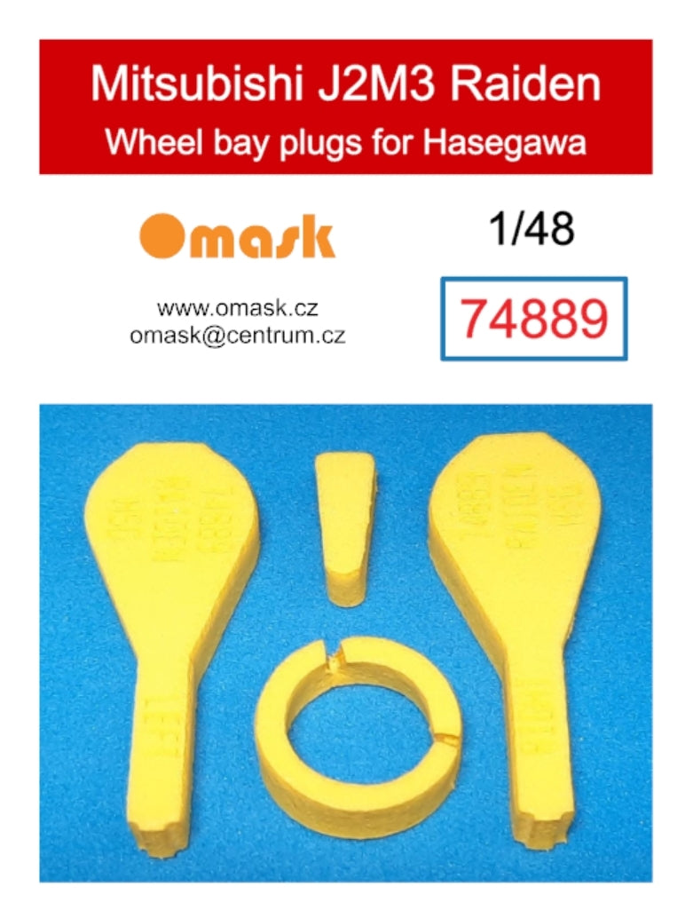 Omask 74889 Mitsubishi J2M3 Raiden wheel bay plugs (for Hasegawa) 1/48