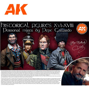 AK Interactive AK11762 SIGNATURE SET – HISTORICAL FIGURES P. XVI-XVIII BY PEPE GALLARDO PAINT SET 18x17 ml – obrázek 6