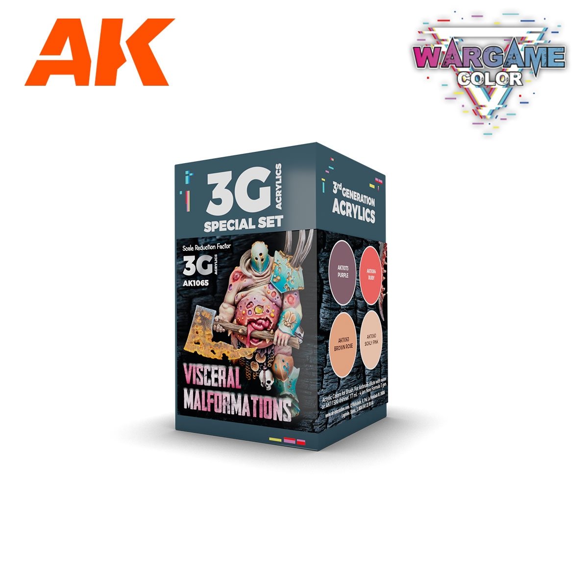 AK Interactive AK1065 WARGAME COLOR SET. VISCERAL MALFORMATIONS. 4x17 ml