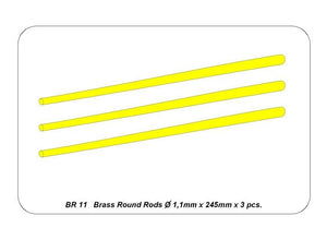 Aber BR11 Brass round rods fi 1.1mm length 245mm x 3 pcs. – Bild 4