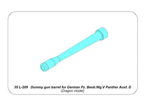 Aber 35L-209 Dummy gun barrel for German Pz. Beob.Wg.V Panther Ausf. D 1/35 – obrázek 4