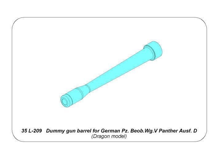 Aber 35L-209 Dummy gun barrel for German Pz. Beob.Wg.V Panther Ausf. D 1/35 – obrázek 4
