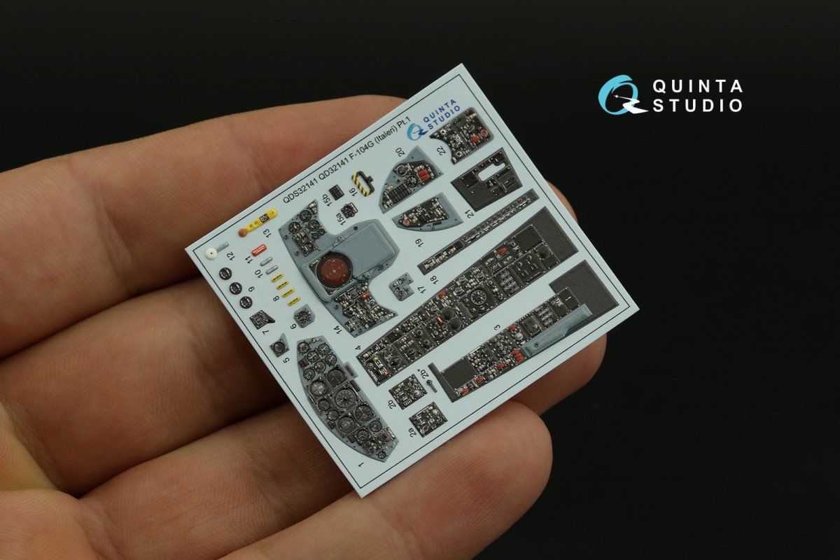 Quinta Studio QDS-32141 F-104G 3D-Printed &amp;amp; colored Interior on decal paper (Italeri) (small version) 1/32 – obrázek 3