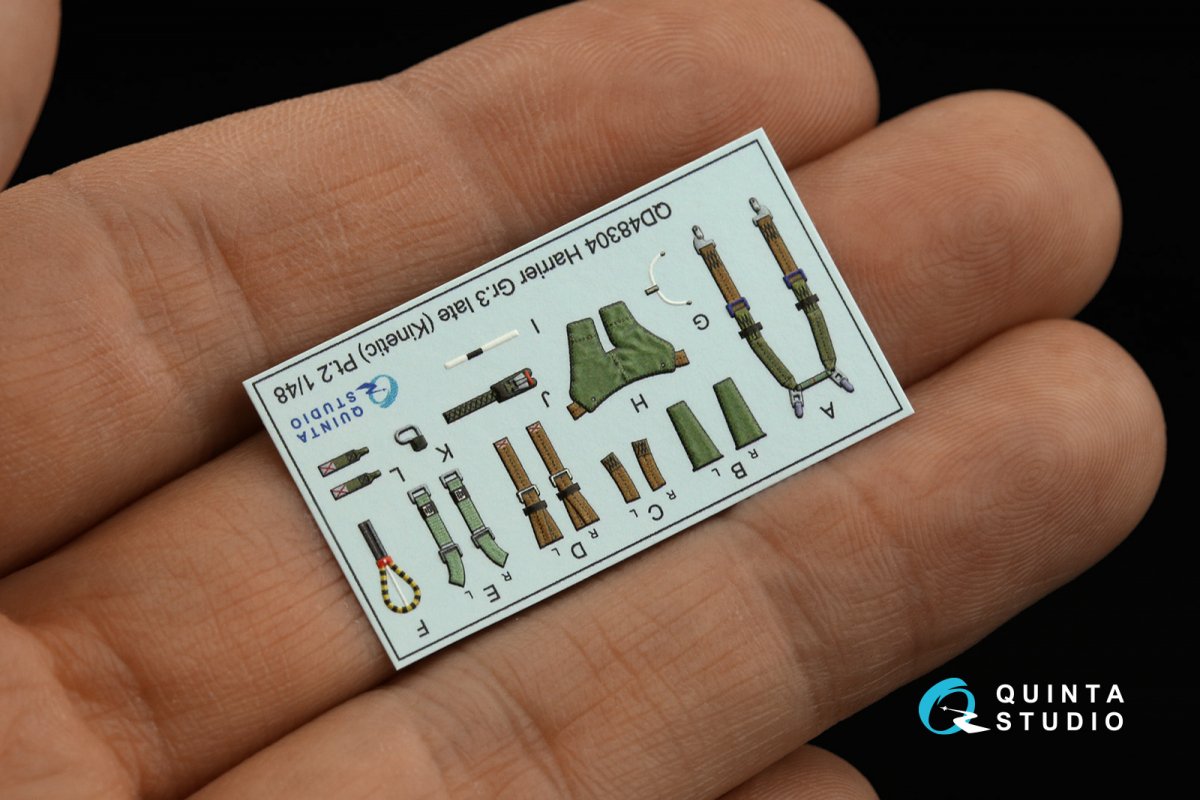 Quinta Studio QD48304 Harrier Gr.3 late 3D-Printed &amp;amp; colored Interior on decal paper (Kinetic) 1/48 – Bild 5