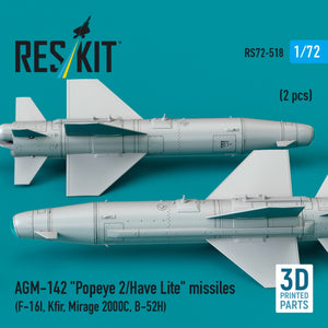RESKIT RS72-0518 AGM-142 &amp;quot;Popeye 2/Have Lite&amp;quot; missiles (2 pcs) (3D Printed) 1/72 – obrázek 3