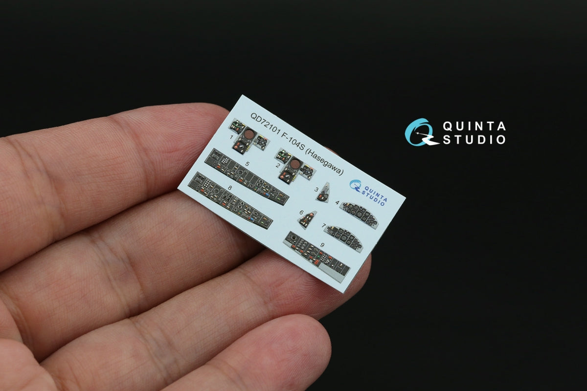 Quinta Studio QD72101 F-104S 3D-Printed &amp;amp; colored Interior on decal paper (Hasegawa) 1/72 – image 3