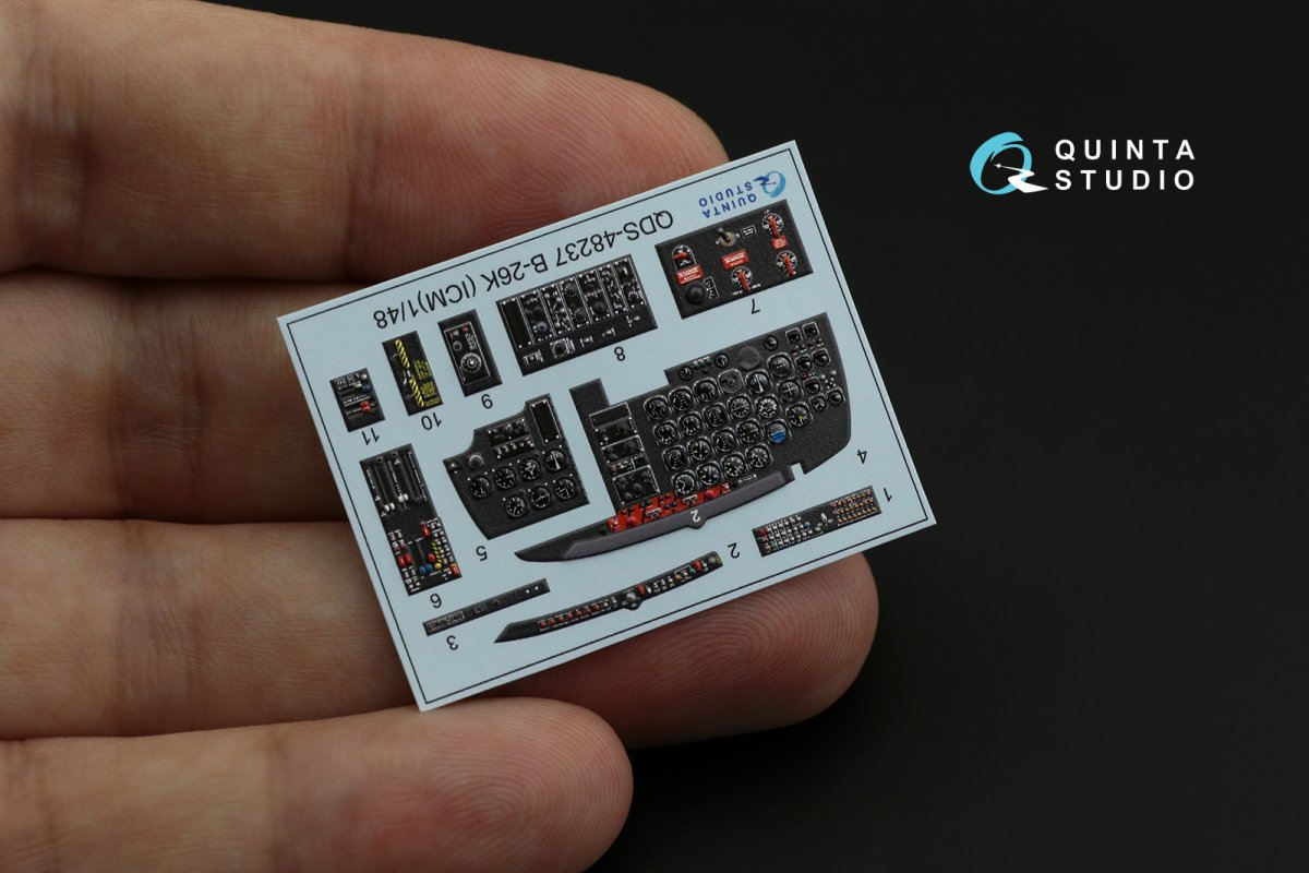 Quinta Studio QDS-48237 B-26K 3D-Printed &amp;amp; colored Interior on decal paper (ICM) (Small version) 1/48 – obrázek 3