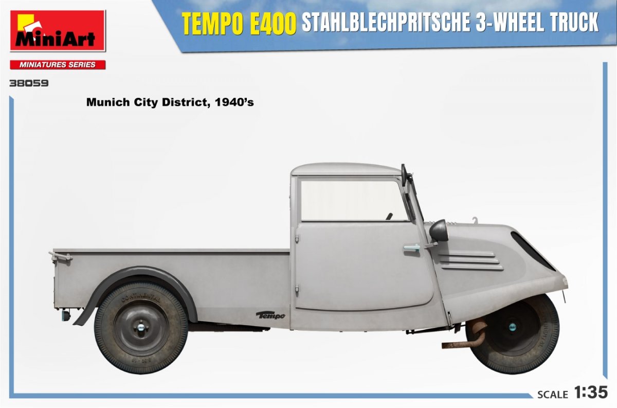 MiniArt 38059 TEMPO E400 STAHLBLECHPRITSCHE 3-WHEEL TRUCK 1/35 – image 7
