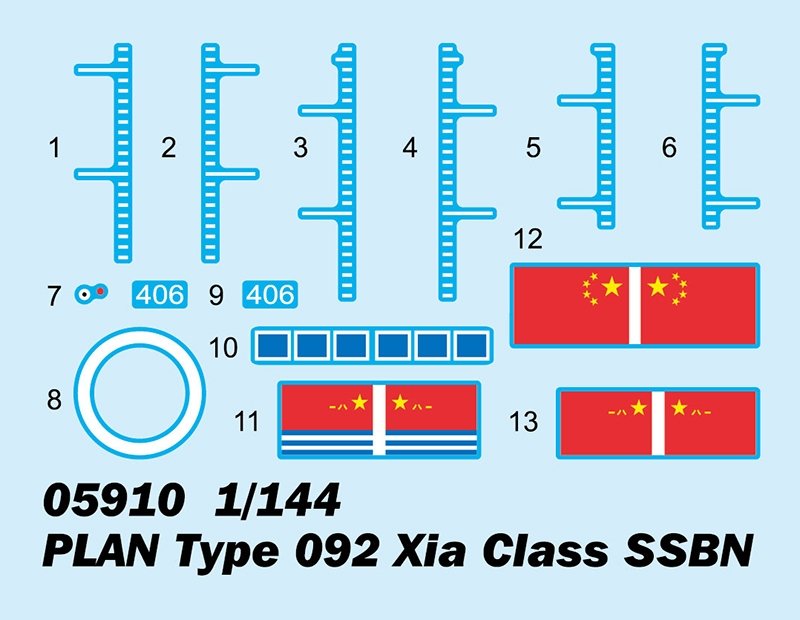 Trumpeter 05910 PLAN Type 092 Xia Class SSBN 1/144 – obrázek 4