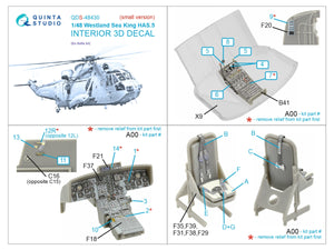 Quinta Studio QDS-48430 Westland Sea King HAS.5 3D-Printed &amp;amp; colored Interior on decal paper (Airfix) (Small version) 1/48 – image 2