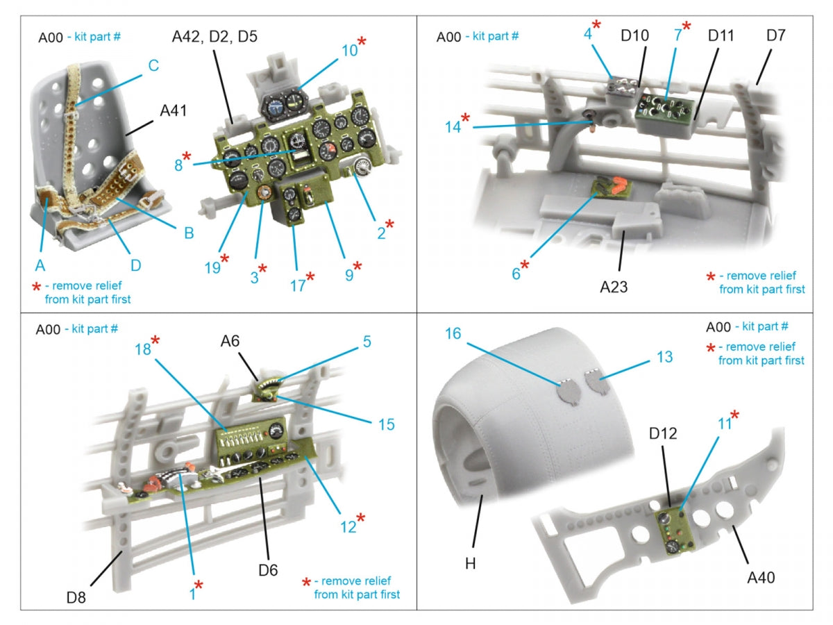Quinta Studio QD48625 A6M5 Zero, Nakajima Prod. 3D-Printed &amp; coloured Interior on decal paper (Fine Molds) 1/48
