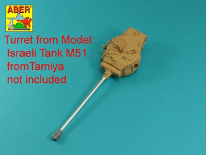 Aber 35L-120 105mm D1504 L/44 barrel with muzzle brake for Israeli Sherman M51 1/35 – obrázek 13