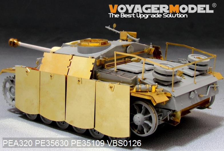 Voyager Model PEA320 WWII German StuG.III Ausf.G Final version Pivot-Mounting Swinging Type Hull Side Armor Skirts (For DRAGON) 1/35 – obrázek 11
