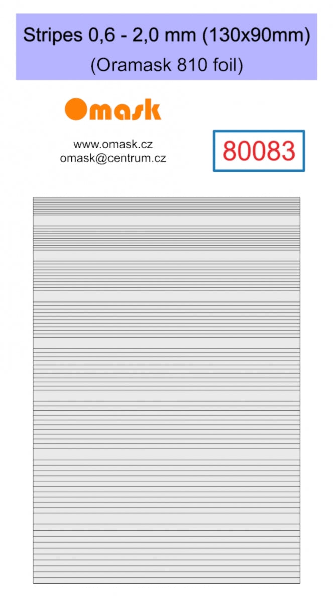 Omask 80083 Stripes 0.6 - 2.0 mm (130x90mm) Oramask foil