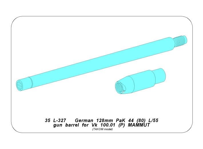 Aber 35L-327 Barrel 128mm PaK 44 L/55 for Vk 100.01(P) MAMMUT / Barrel 128mm PaK 44 L/55 for Vk 100.01(P) MAMMUT 1/35 – image 4