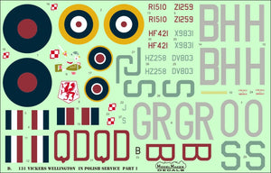ModelMaker Decals D48131 Vickers Wellington in Polish service part I 1/48 – Bild 2