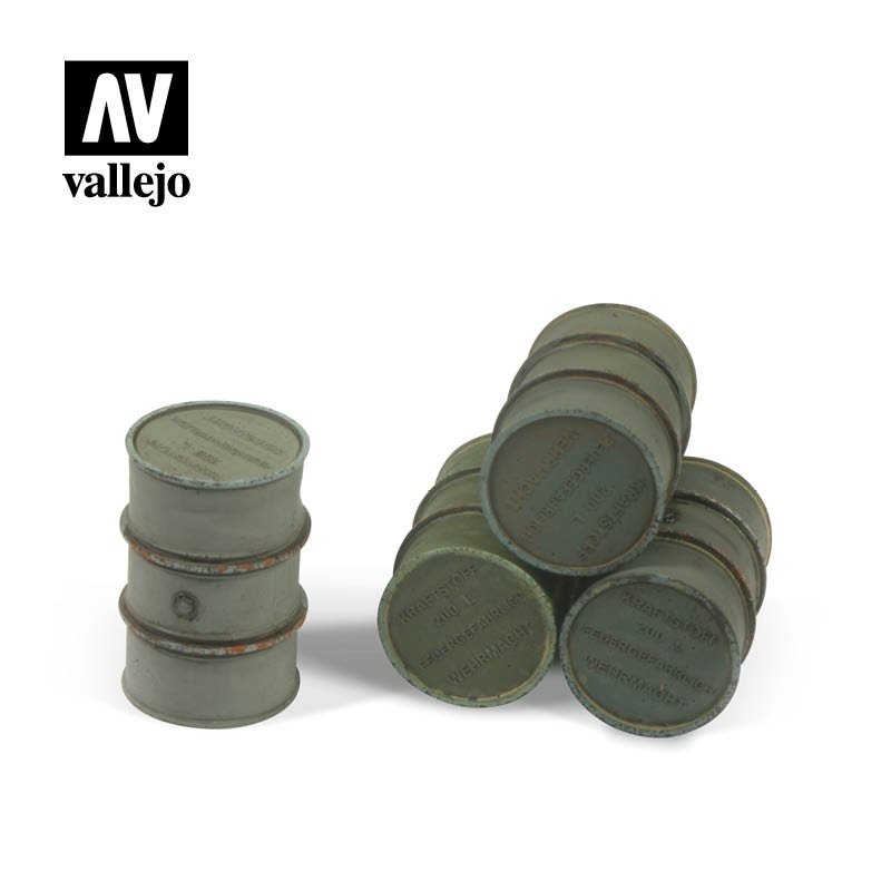 Vallejo SC205 Diorama Accessories Wehrmacht Fuel Drums 1/35