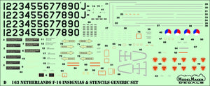 ModelMaker Decals D48163 Netherlands F-16 Insignia&amp;#39;s &amp;amp; stencils Generic set 1/48 – Bild 3