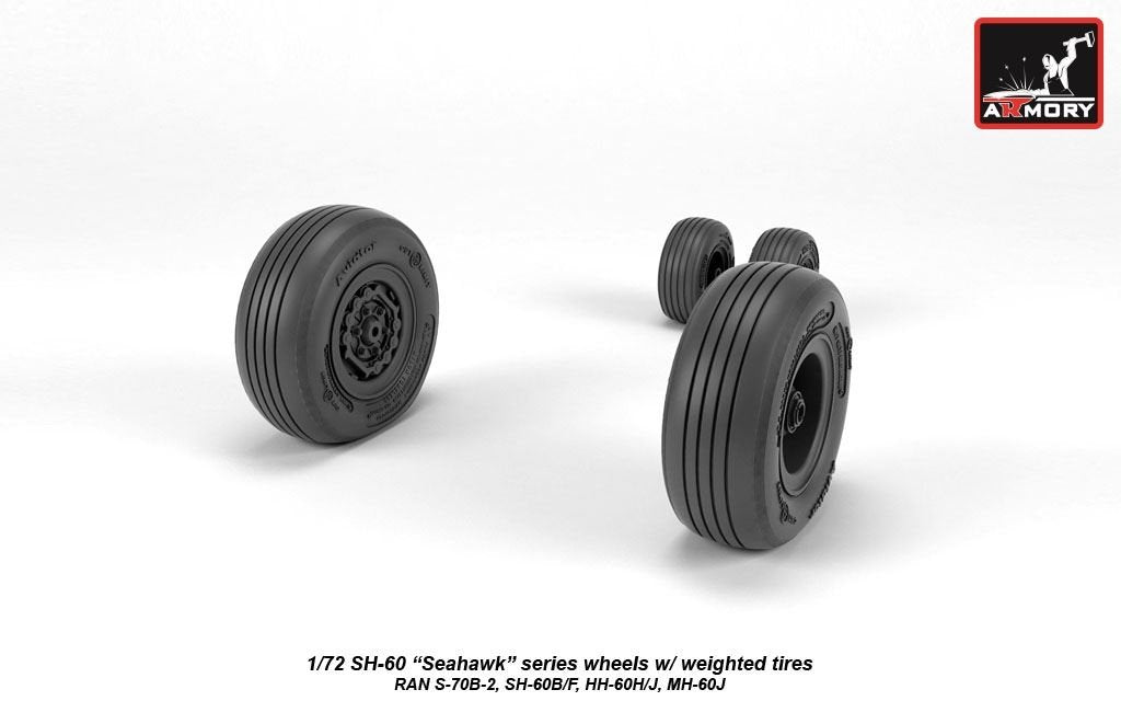 Armory Models AW72333 SH-60 Seahawk wheels w/ weighted tires 1/72 – image 4