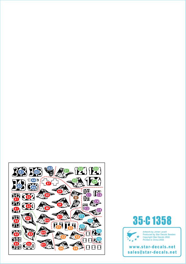 Star Decals 35-C1358 s.Pz.Abt. 505 1943-44 Tiger I sur le front de l&amp;#39;Est 1944-45. Tiger I de début et milieu de production et Befehls-Tiger 1/35 – image 2