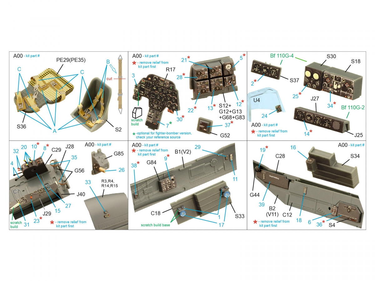 Quinta Studio QD48386 BF 110G 3D-Printed &amp;amp; colored Interior on decal paper (Eduard) 1/48 – image 2