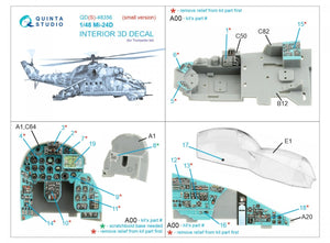 Quinta Studio QDS-48356 Mi-24D 3D-Printed &amp;amp; colored Interior on decal paper (Trumpeter) (Small version) 1/48 – immagine 2