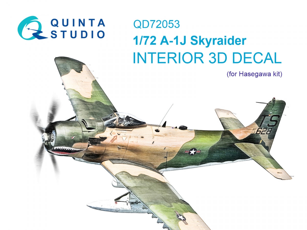 Quinta Studio QD72053 A-1J 3D-Printed & coloured Interior on decal paper (Hasegawa) 1/72