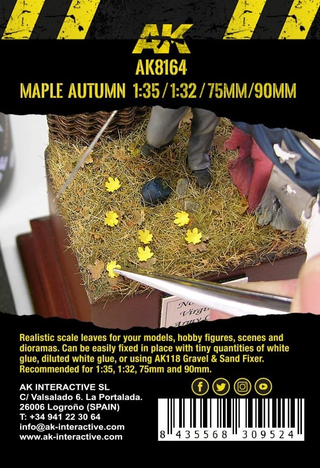 AK Interactive AK8164 FEUILLES D&amp;#39;AUTOMNE D&amp;#39;ÉRABLE 75 MM / 90 MM 1/32 1/35 – image 3