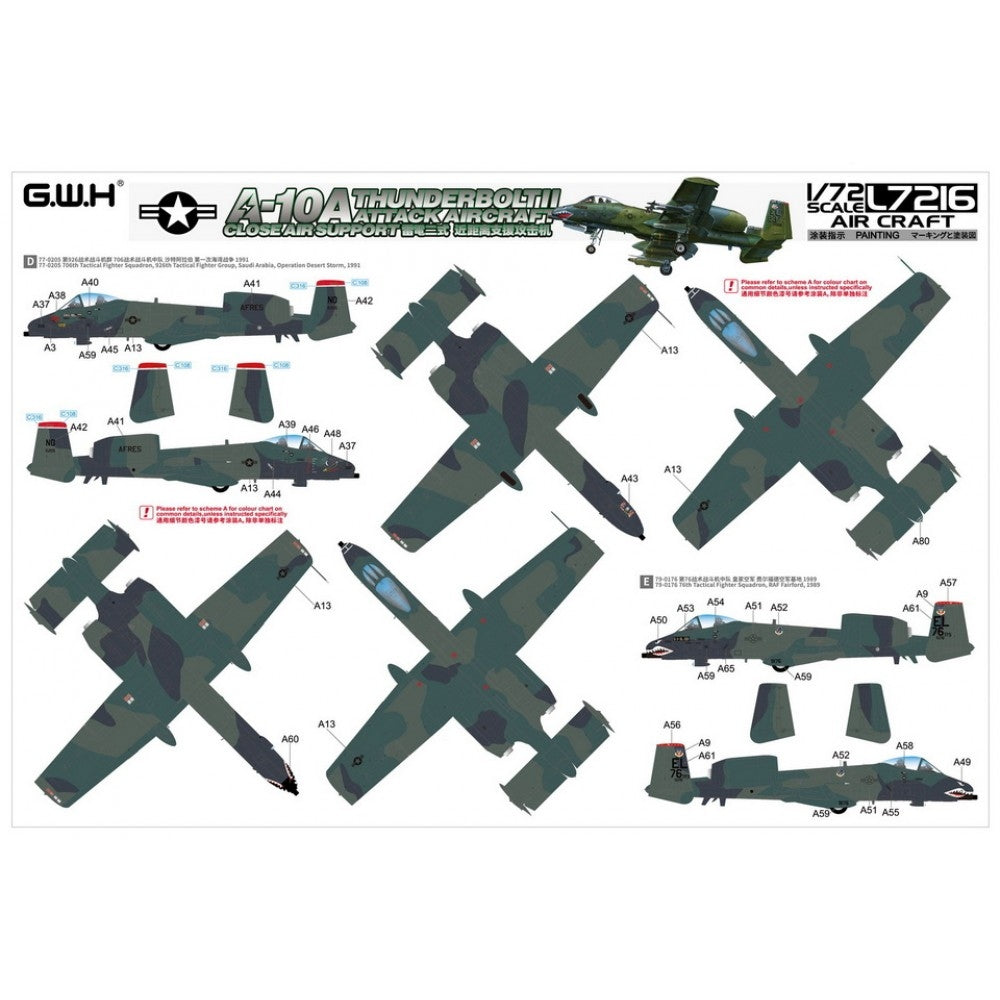 Great Wall Hobby L7216 USAF Fairchild Republic A-10A Thunderbolt II 1/72