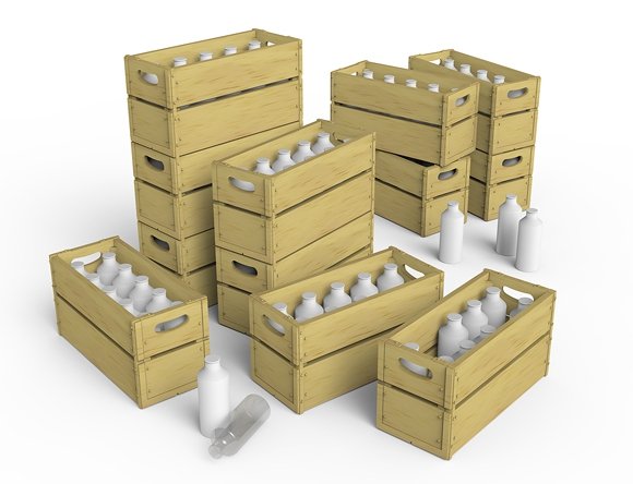 Miniart 35573 MILK BOTTLES &amp;amp; WOODEN CRATES (1/35) – image 2