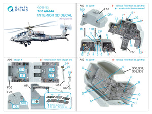 Quinta Studio QD35132 AH-64A 3D-Printed colored Interior on decal paper (Trumpeter) 1/35 – image 2