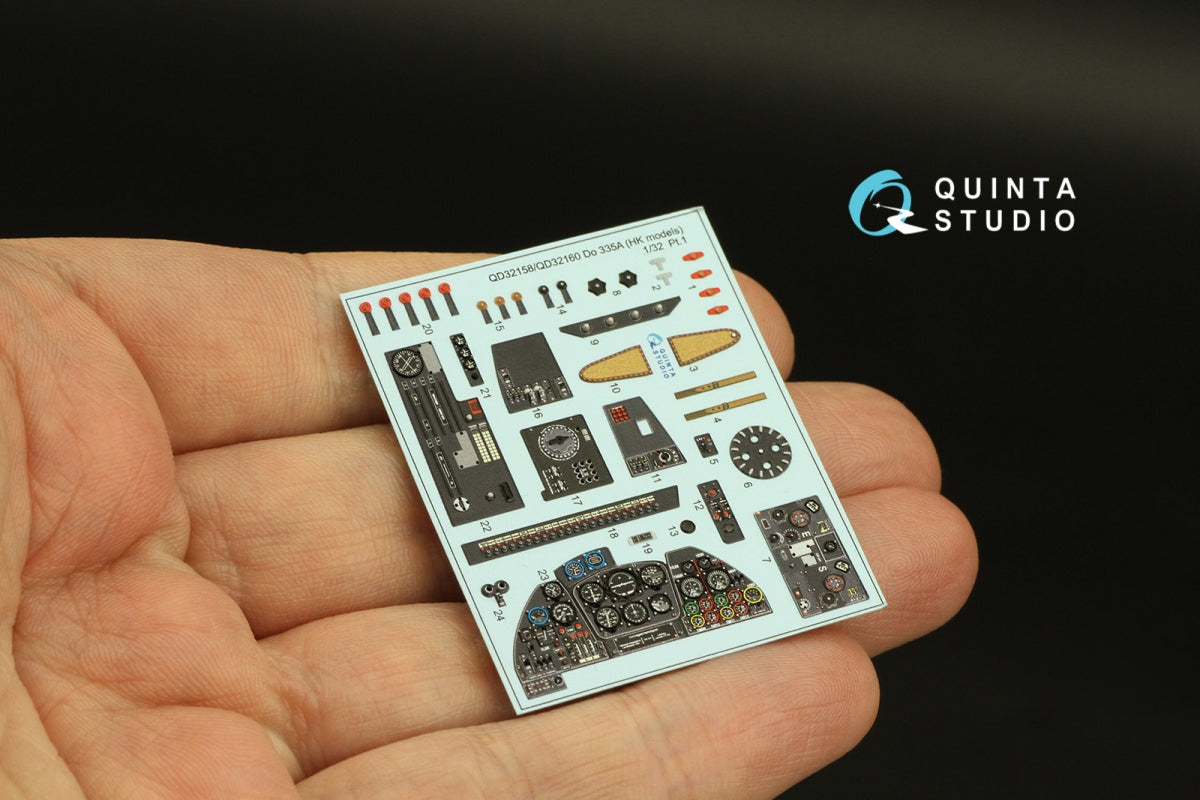 Quinta Studio QD32160 Do 335A-10 3D-Printed &amp;amp; colored Interior on decal paper (HK models) 1/32 – immagine 5