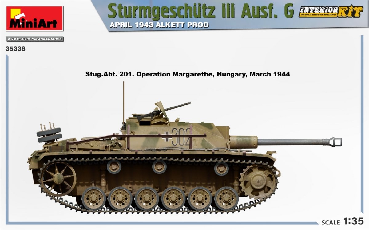 Mini Art 35338 Sturmgeschutz III Ausf. G APRIL 1943 ALKETT PROD. INTERIOR KIT 1/35 – obrázek 10