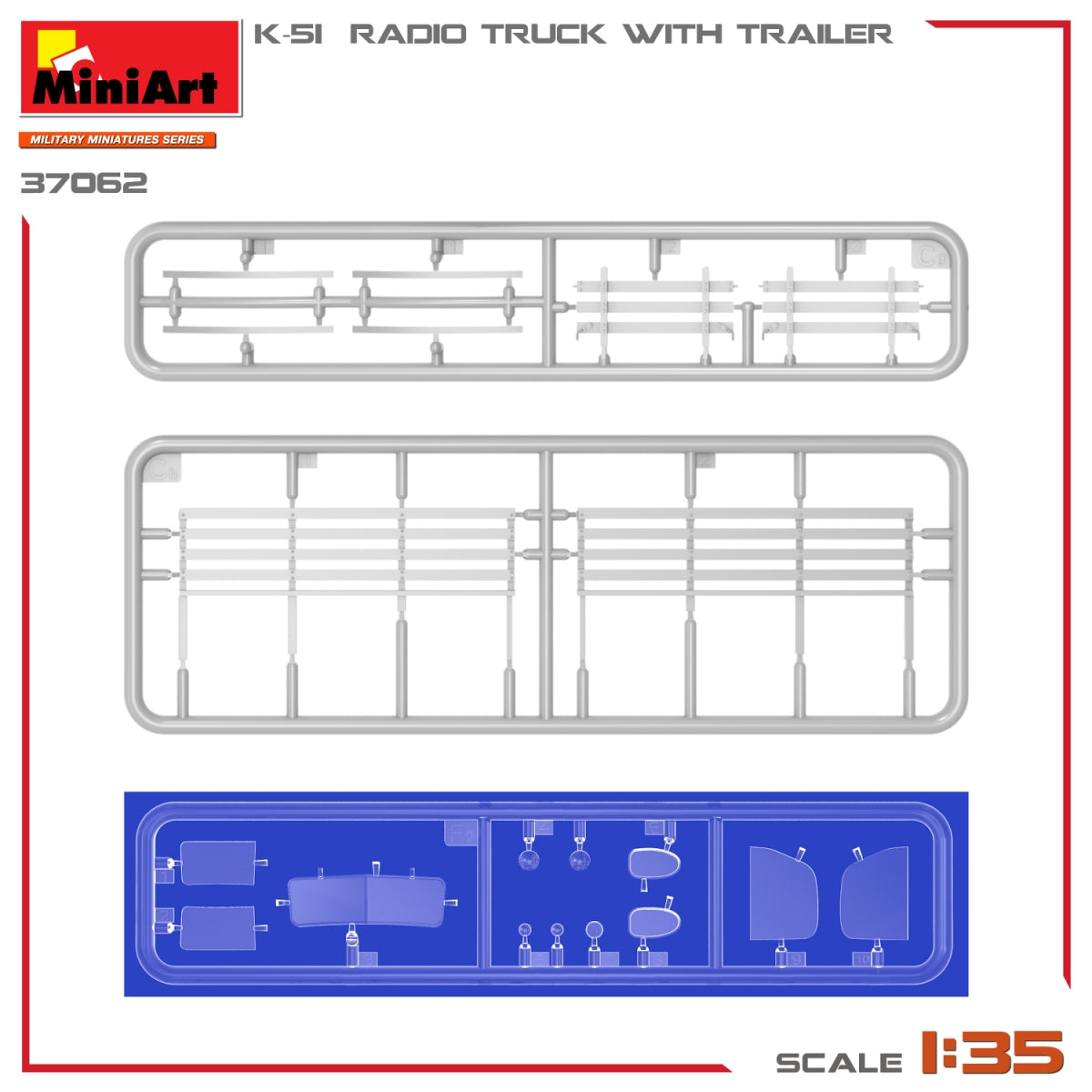 Miniart 37062 K-51 RADIO TRUCK WITH TRAILER 1/35 – image 13