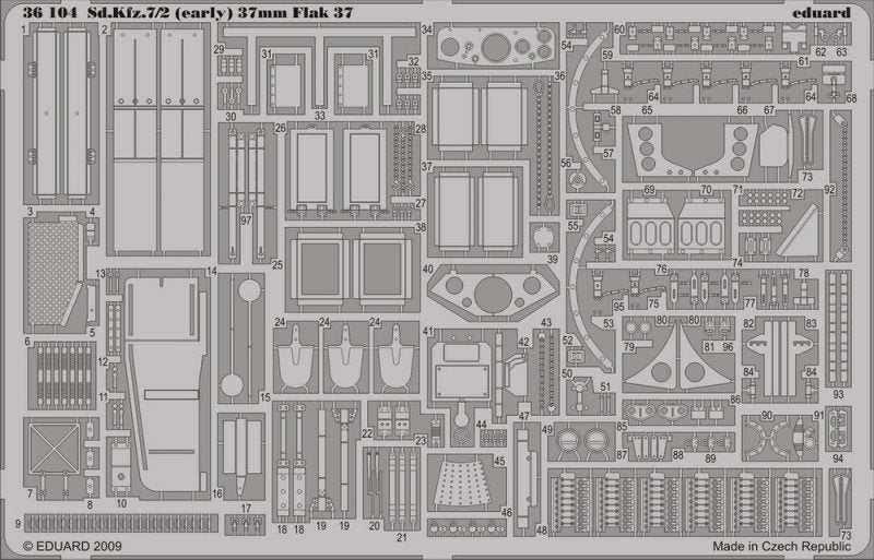 Eduard 36104 Sd. Kfz.7/2 (early) Flak 37 37mm 1/35 Trumpeter – image 2