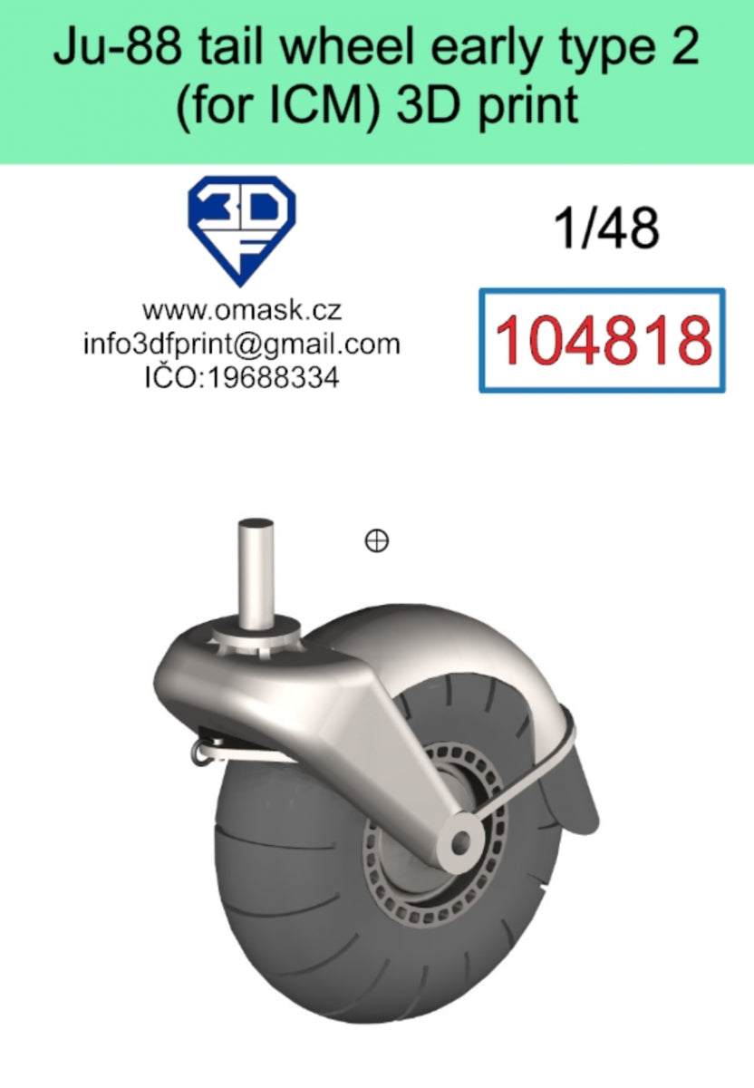 Omask 104818 Ju-88 tail wheel early type 2 3D print (for ICM) 1/48