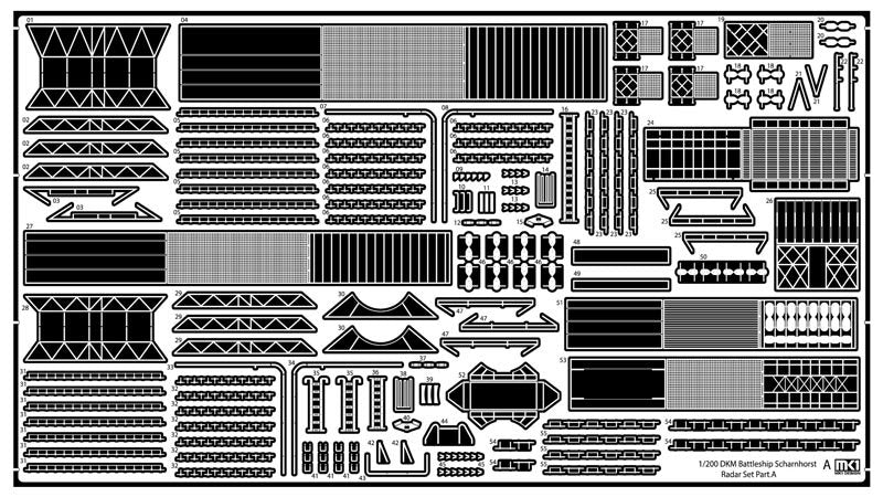 MK1 Design MD-20024 DKM Battleship SCHARNHORST DX PACK for Trumpeter 1/200 – obrázek 65
