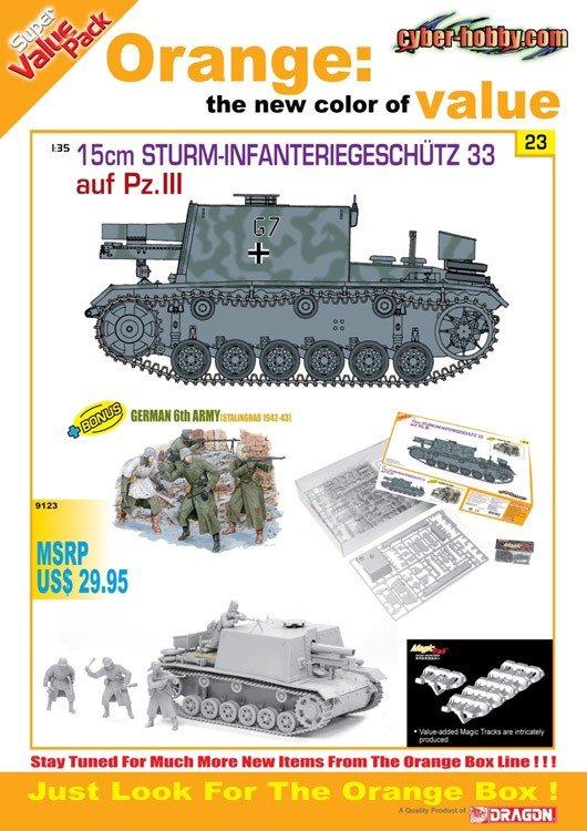 Cyber Hobby 9123 15cm Sturm-Infanteriegeschutz 33 Ausf. Pz III w/ German 6th Army Stalingrad 1942/43 1/35