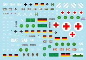 Star Decals 72-A1100 ISAF-Afghanistan # 1. GECON - Peacekeepers from Germany. Wiesel I MK 20, Fuchs APC, Fuchs NBC, Fuchs Sanität vehicle. 1/72 – obrázek 2