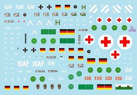 Star Decals 72-A1100 ISAF-Afghanistan # 1. GECON - Peacekeepers from Germany. Wiesel I MK 20, Fuchs APC, Fuchs NBC, Fuchs Sanität vehicle. 1/72 – obrázek 2